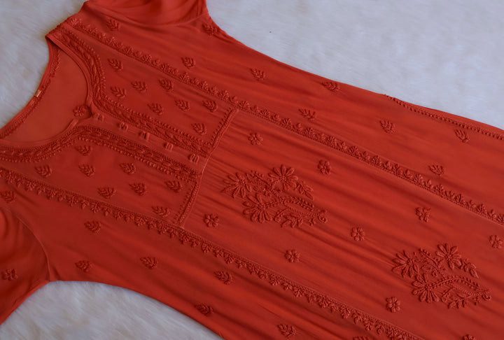 Duaa Rust Viscose Georgette Kurta