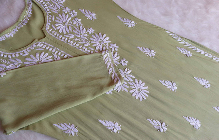 Duaa Sage Green Long Rayon kurta