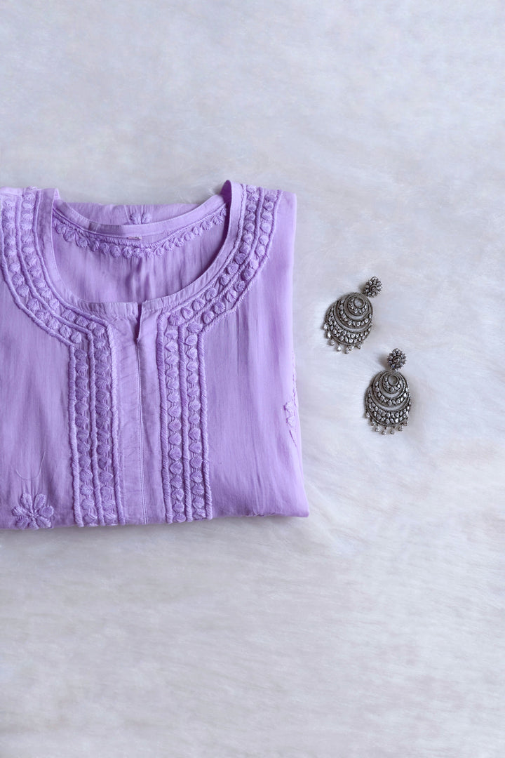 Saleha Lavender Cotton Kurta