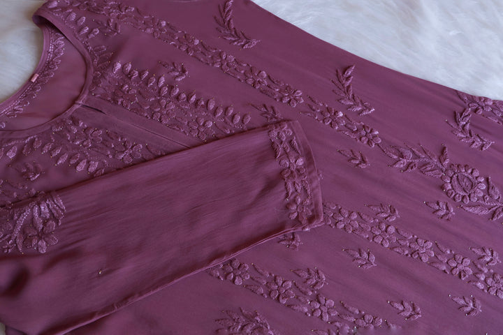 Zamda Dusty Purple Viscose Georgette Kurta