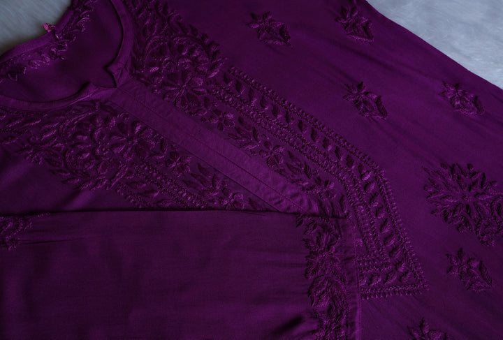 Nagma Deep Purple 2 piece Rayon set