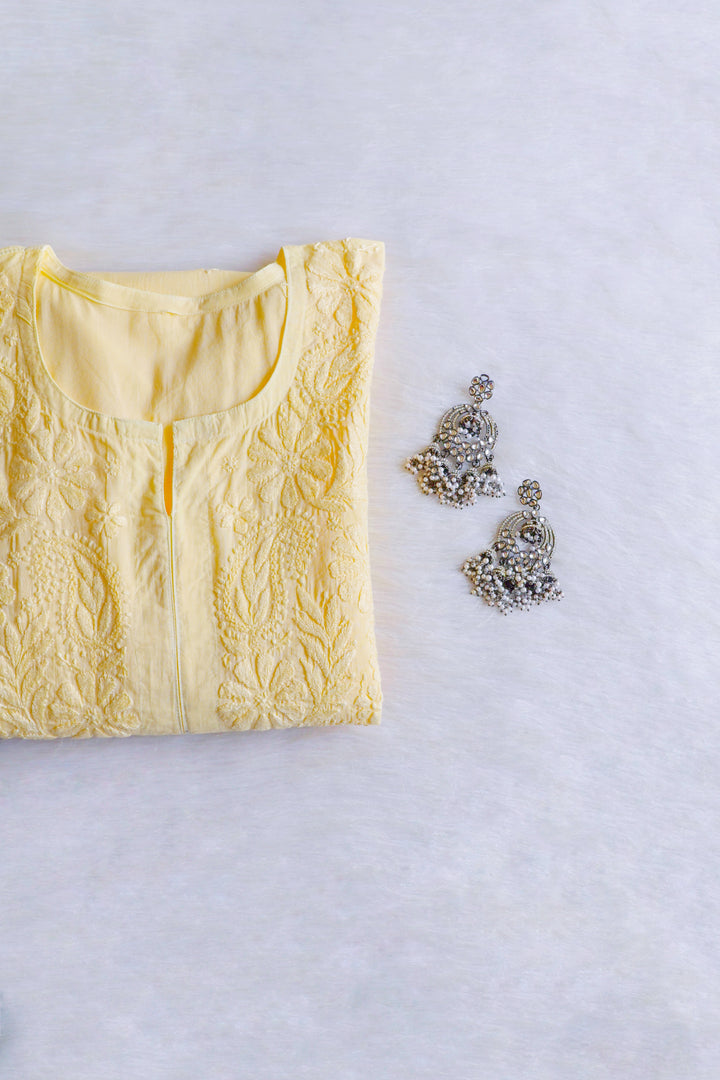 Anah Pastel Yellow Pure Cotton Kurta
