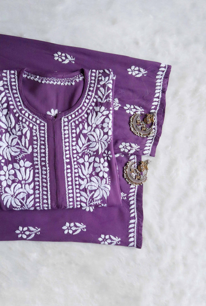 Zainab Dusty Purple Rayon Kurta Pant set