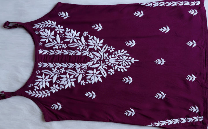 Mirha Wine Purple Short Sleeveless Kurta