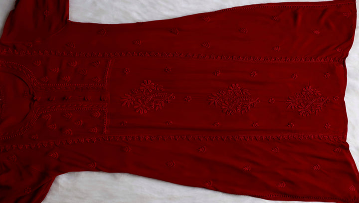 Duaa Maroon Viscose Georgette Kurta