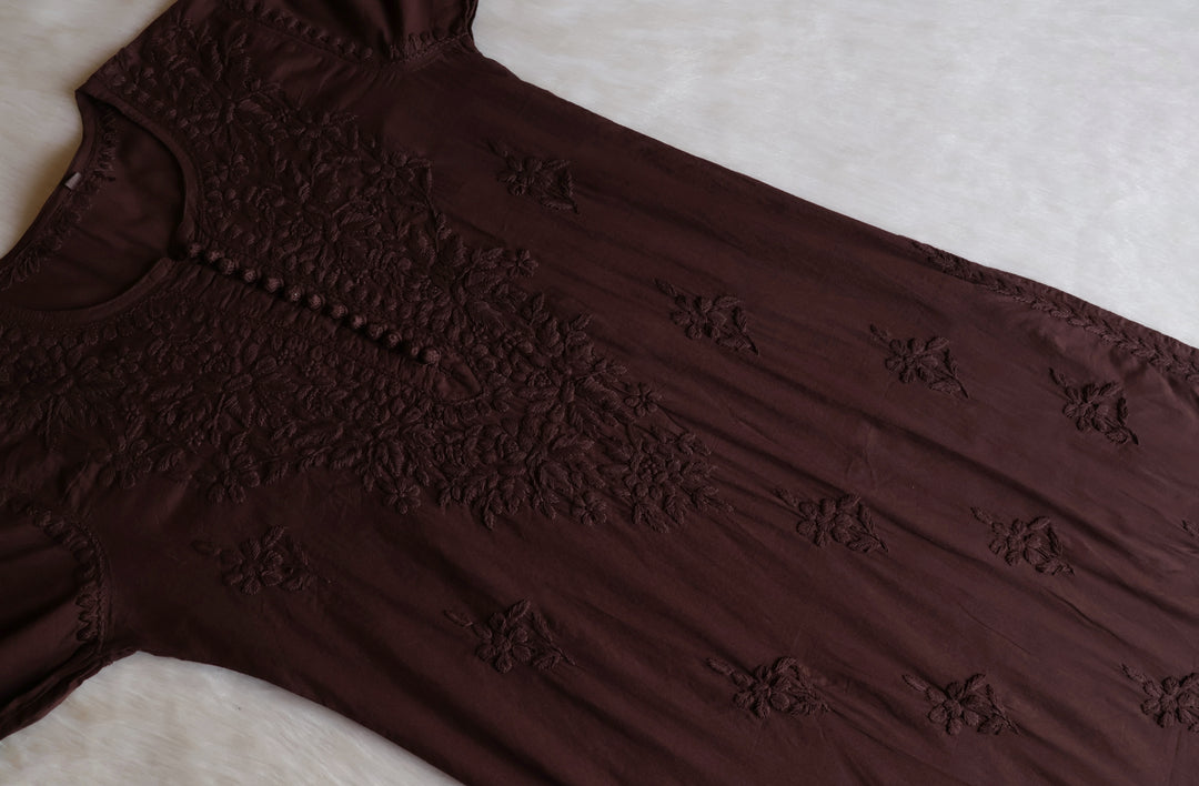 Aayat Chocolate Brown Cotton Kurta