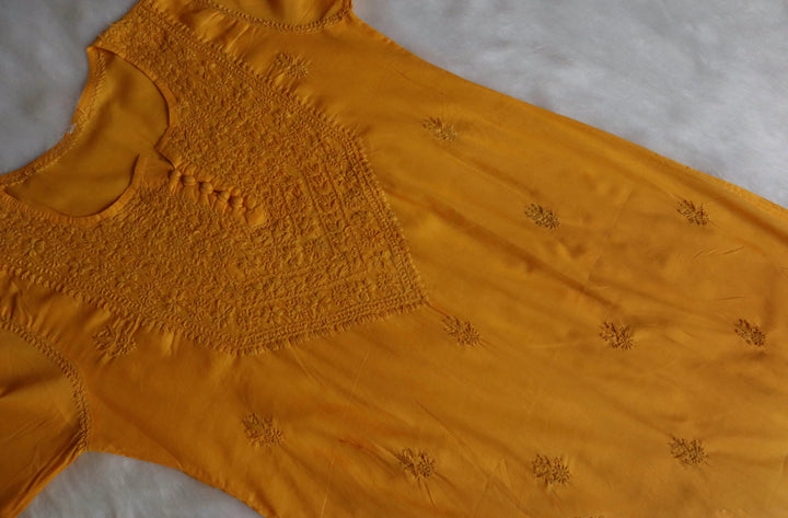 Haania Yellow Long Cotton Kurta