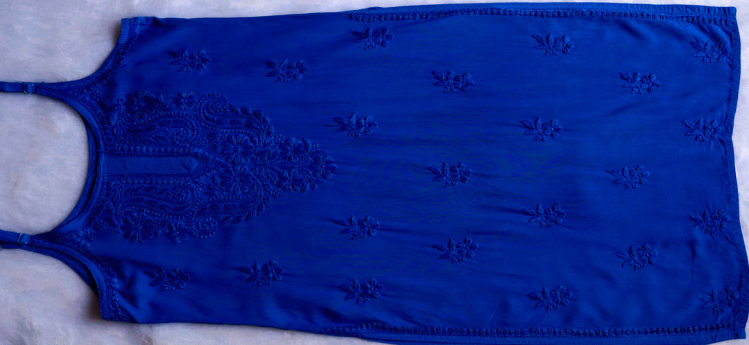 Haania Royal Blue Noodle Strap 3 Piece Kurta set