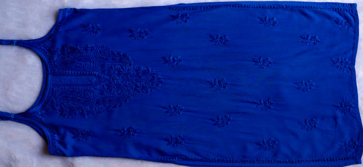Haania Royal Blue Noodle Strap 3 Piece Kurta set