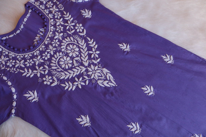 Layla Purple Cotton Kurta