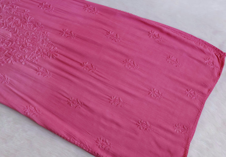 Sana Baby Pink Ombre Long Rayon Kurta