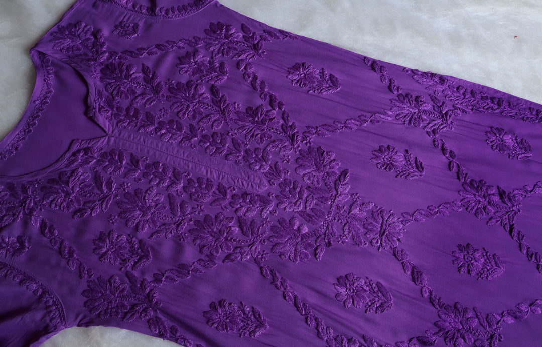 Alanah Purple Long Modal Kurta