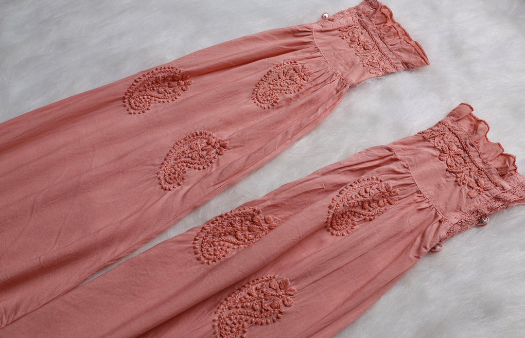 Zamda Afghani Rose Brown Pure Modal Set