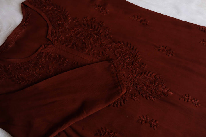 Nazakat Chocolate Brown  2 piece Rayon set