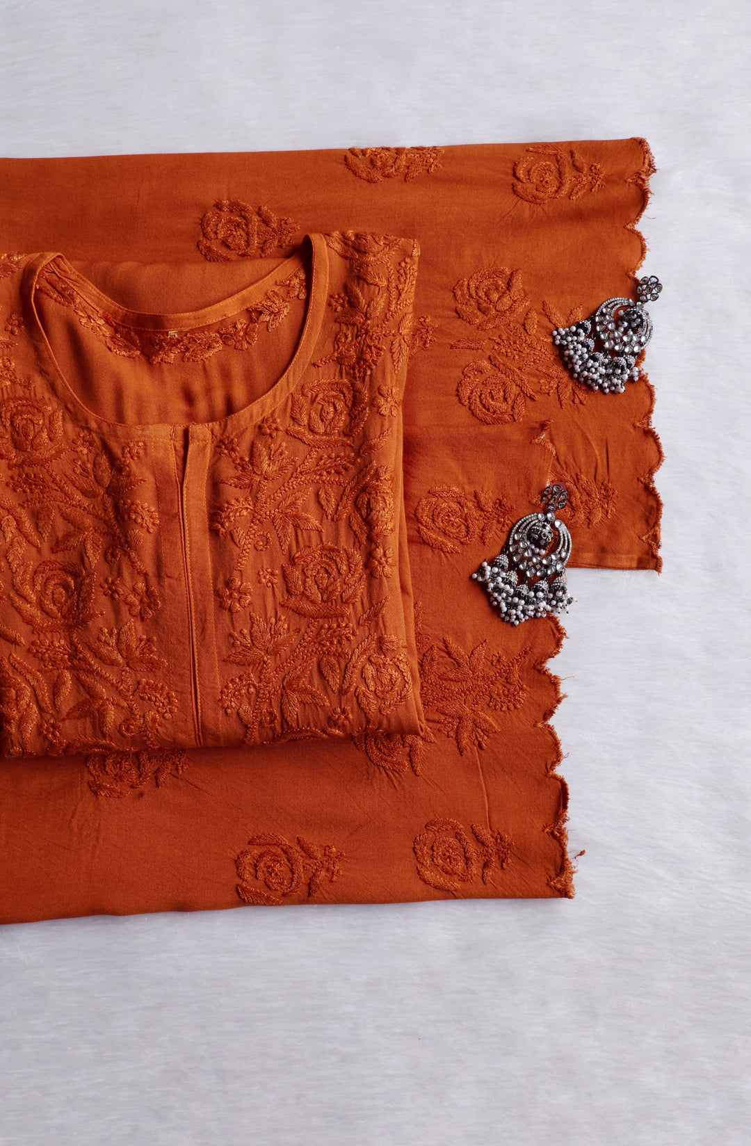 Gul Rust Scalloped Rayon set