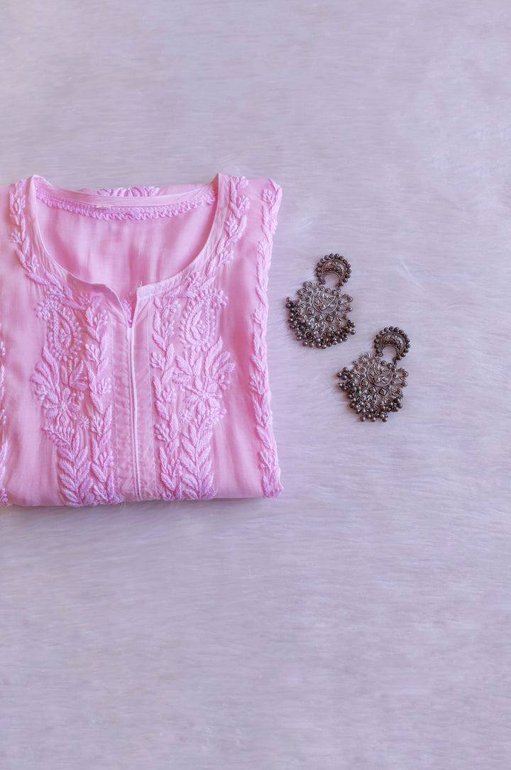 Haania Baby Pink Pure Muslin Kurta