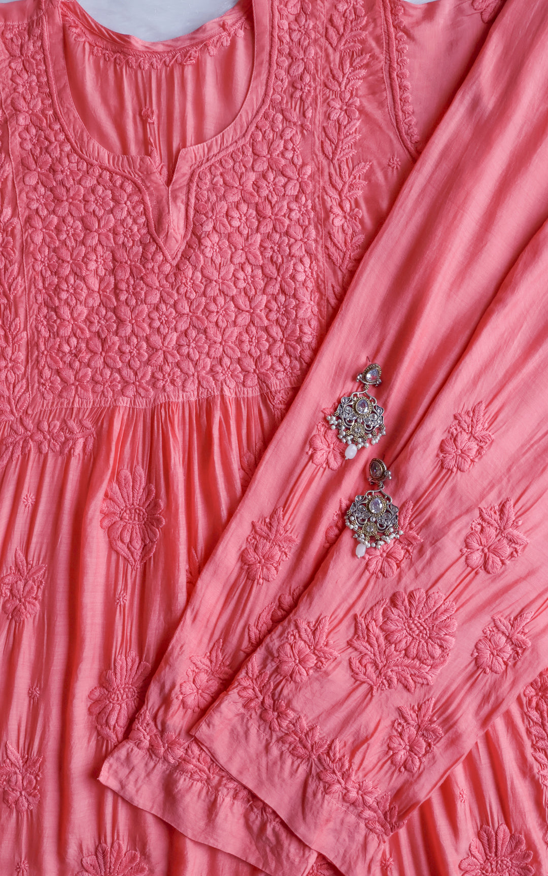Hoor Rose Pink 10D Pure Muslin Kurta Set
