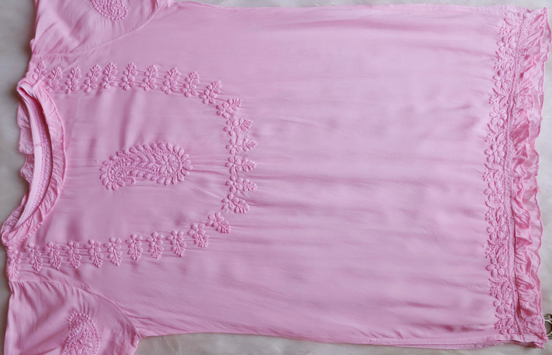 Zamda Afghani Baby Pink Pure Modal Set