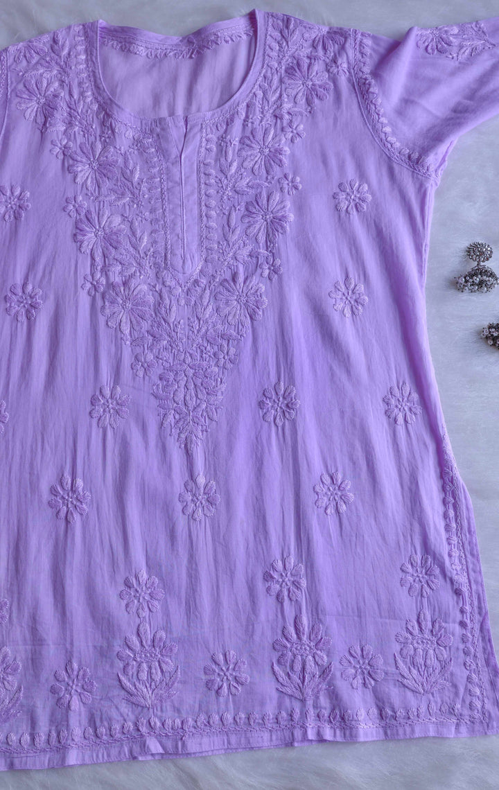 Nazakat Lavender Cotton short kurta