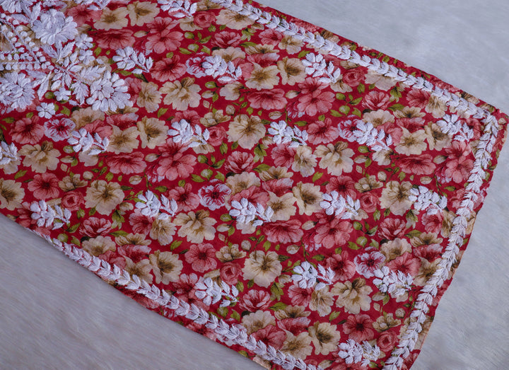 Aleha Cranberry Pink Pure Mulmul set