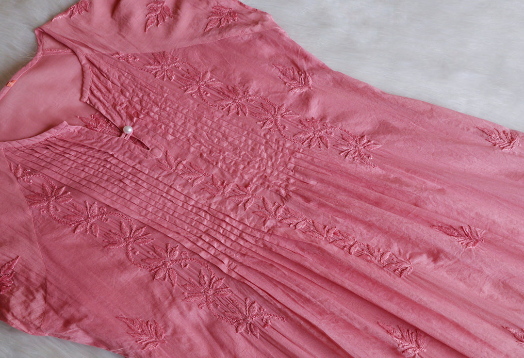 Noor Rose Brown Pure Cotton Midi Dress