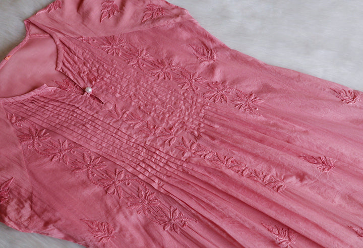 Noor Rose Brown Pure Cotton Midi Dress