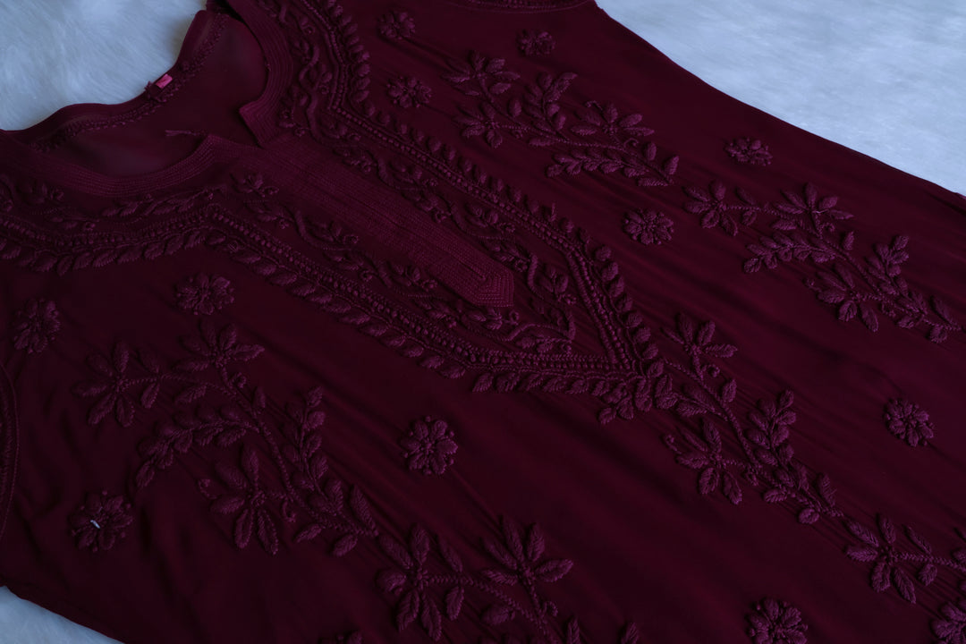 Mehr Deep Purple Viscose Georgette Kurta