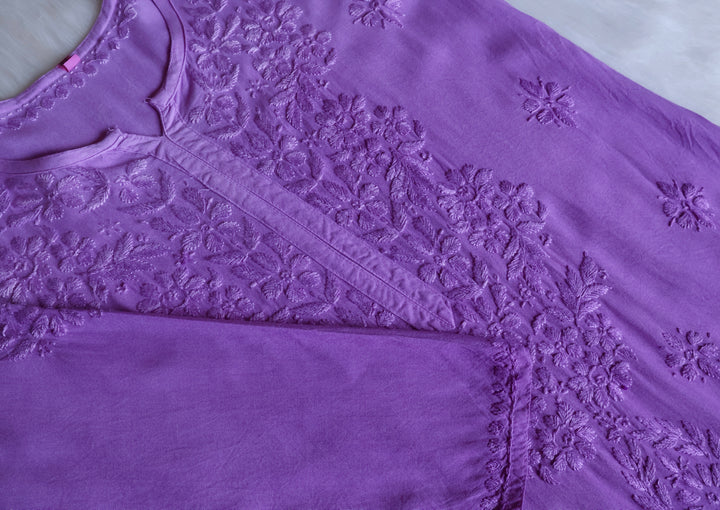 Sarah Lavender Long Ombre Rayon Kurta