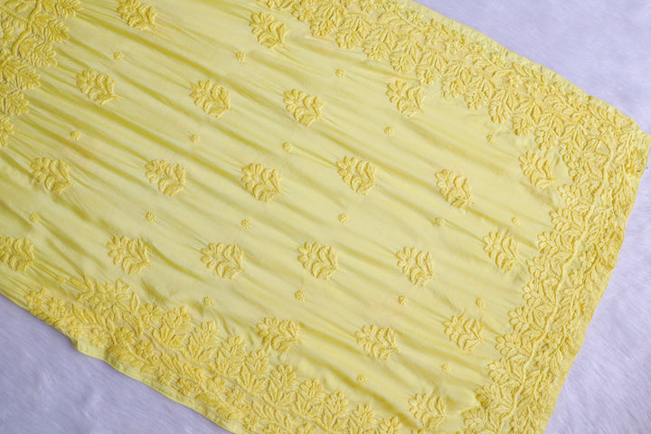 MehrNaaz Lemon Yellow Pure Muslin Kurta