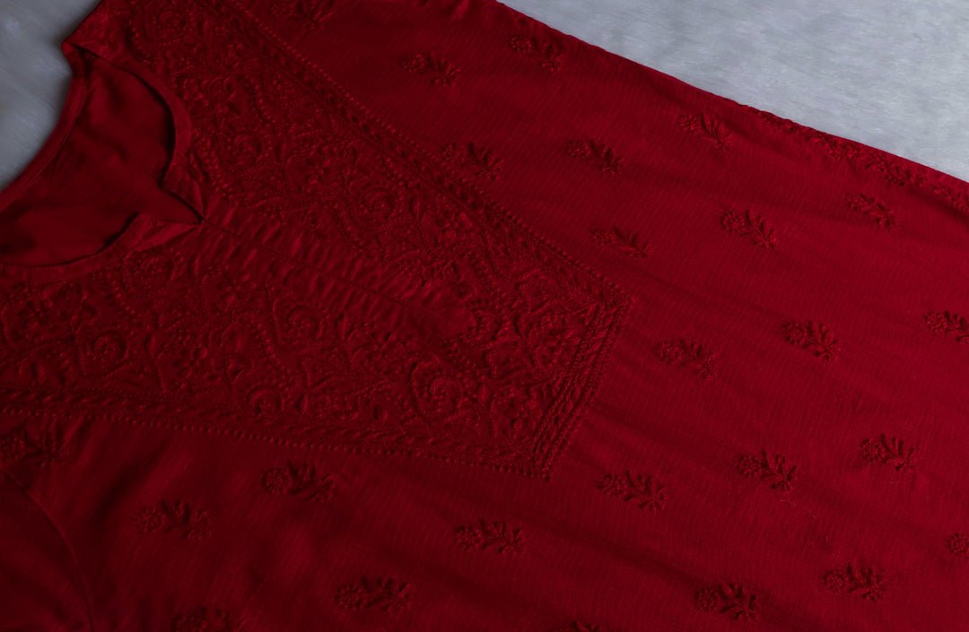 Renisa Maroon Soft Kota Kurta