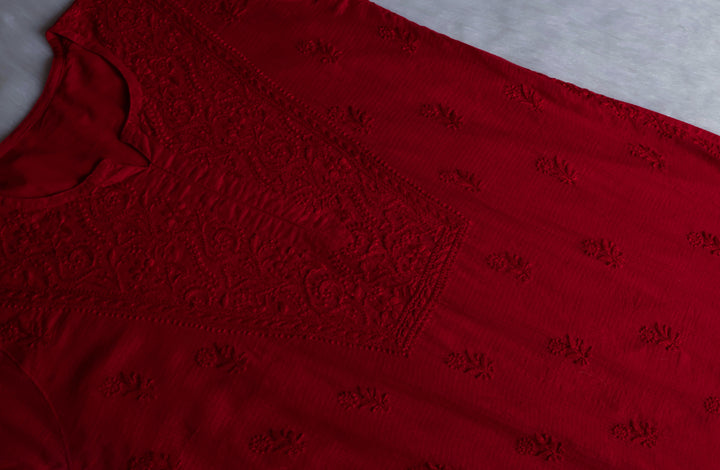 Renisa Maroon Soft Kota Kurta