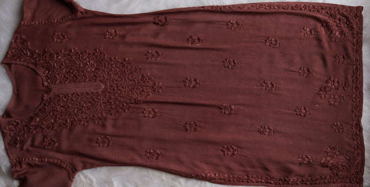 Azel Rose Brown 2 piece Rayon set