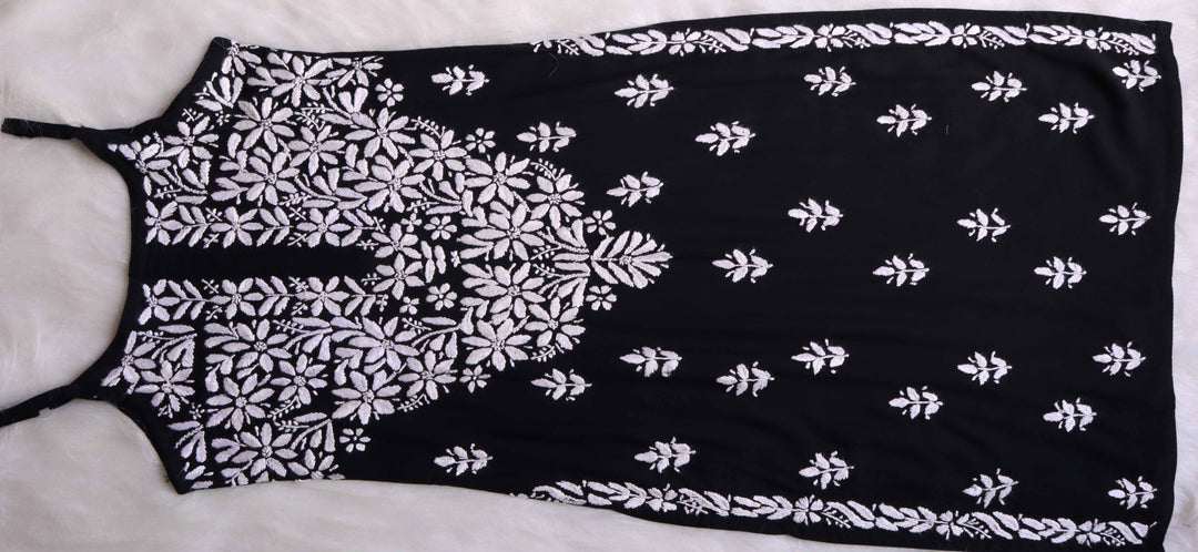 Raaha Black Sleeveless Rayon Kurta Pant set