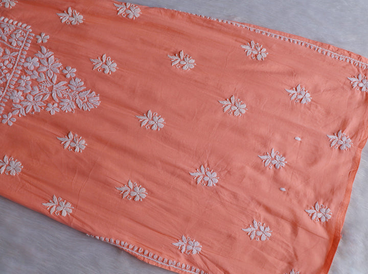 Waliya Peach Cotton Kurta
