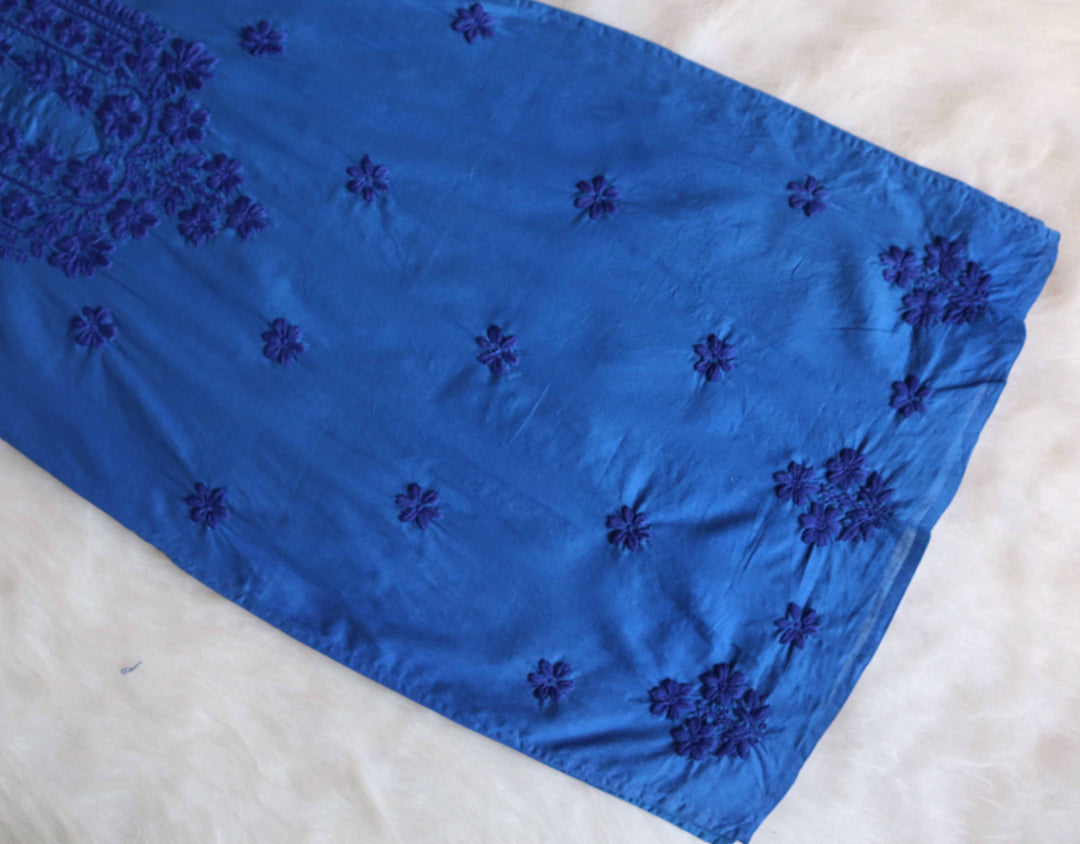 Zaira Royal Blue Long Cotton kurta