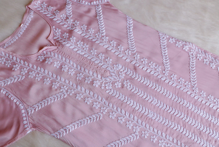 Hanaa Dusty Rose Crepe Silk Kurta