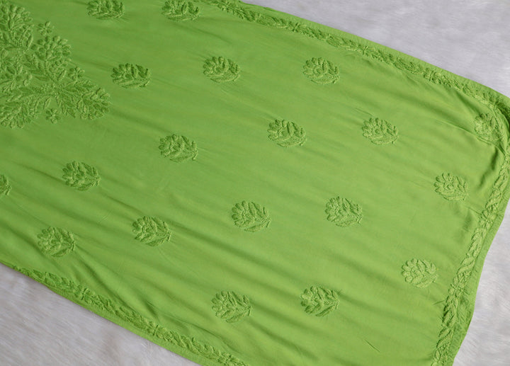 Alvira Lime Green Ombre Long Rayon Kurta