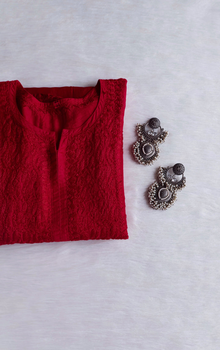 Dilnoor Maroon Chanderi Ombre Kurta