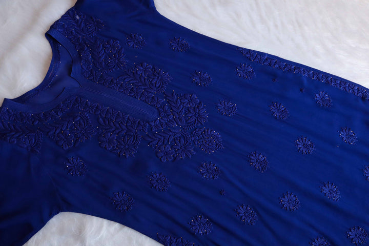 Zimra Premium Royal Blue Viscose Garara set