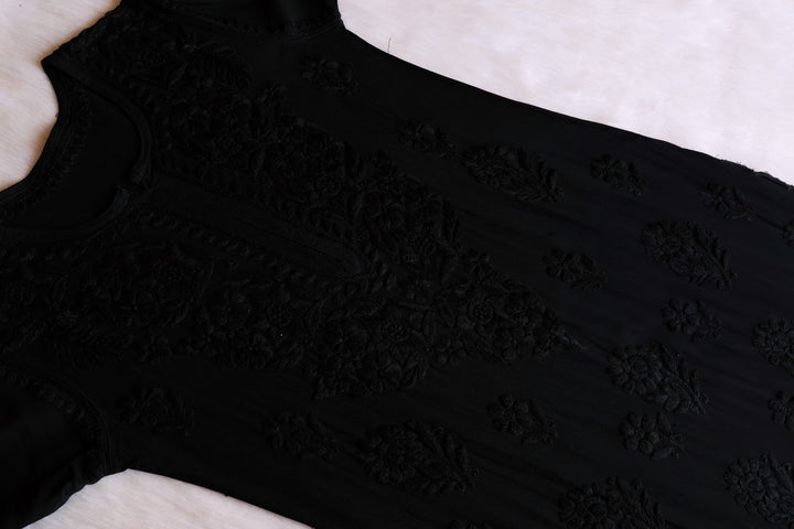 Alishba Black Scalloped Rayon set