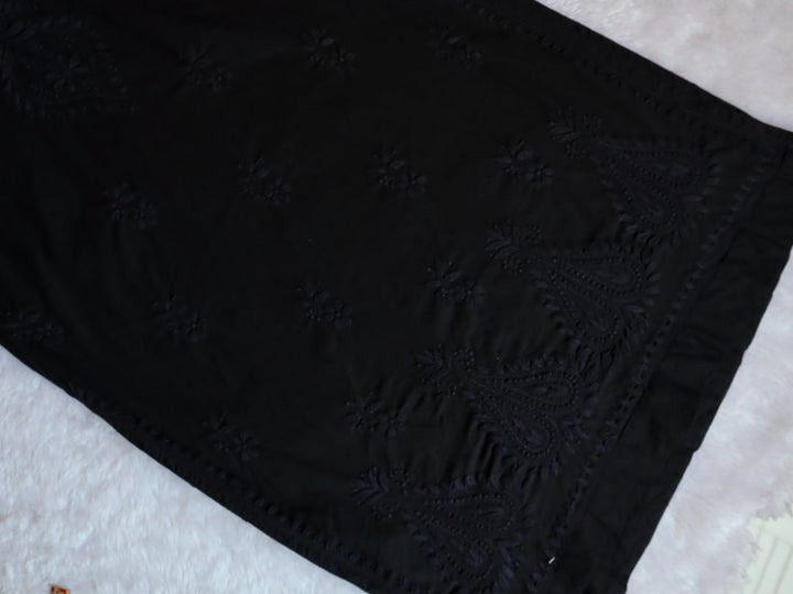 Nazakat Black Cotton Kurta