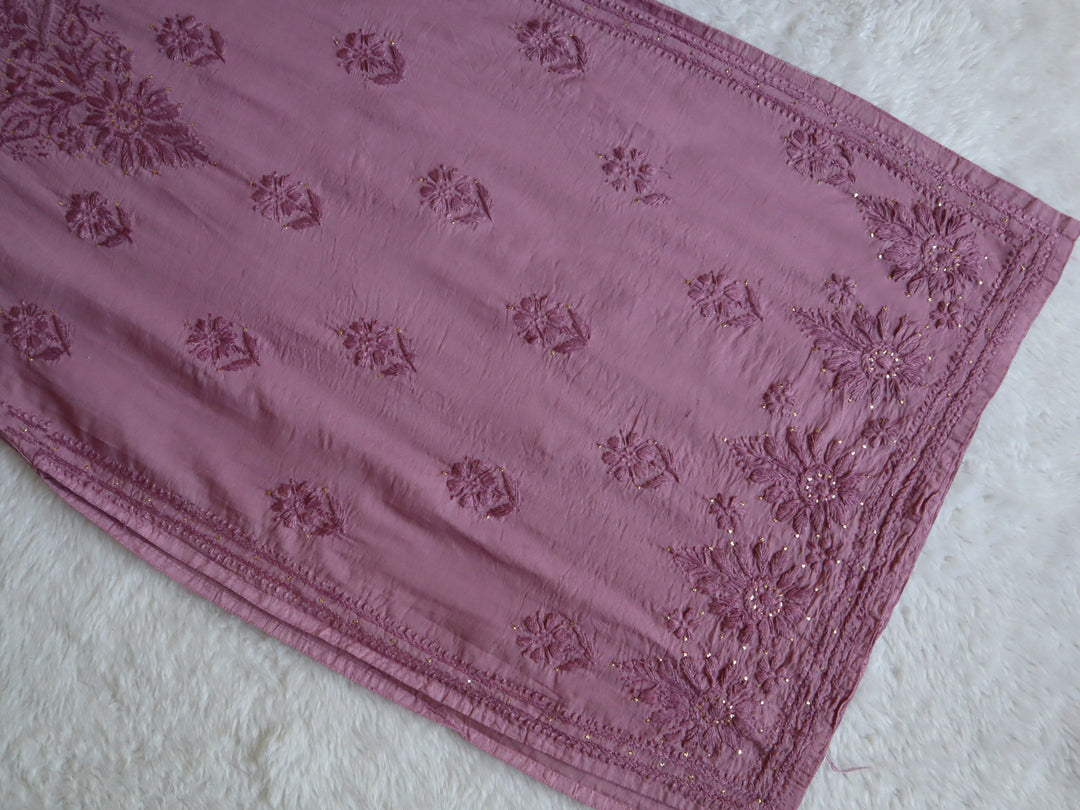 Hoor Dusty Purple Chanderi Mukaish Kurta