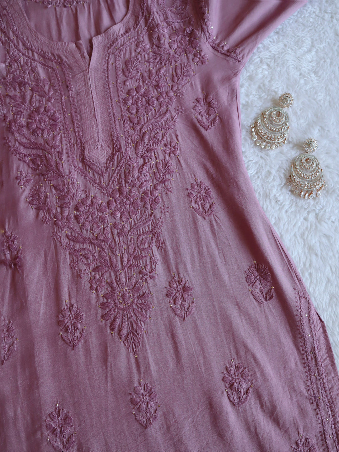 Hoor Dusty Purple Chanderi Mukaish Kurta