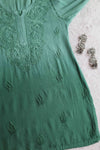 Farhaa Sage Green Ombre Short Rayon Kurta