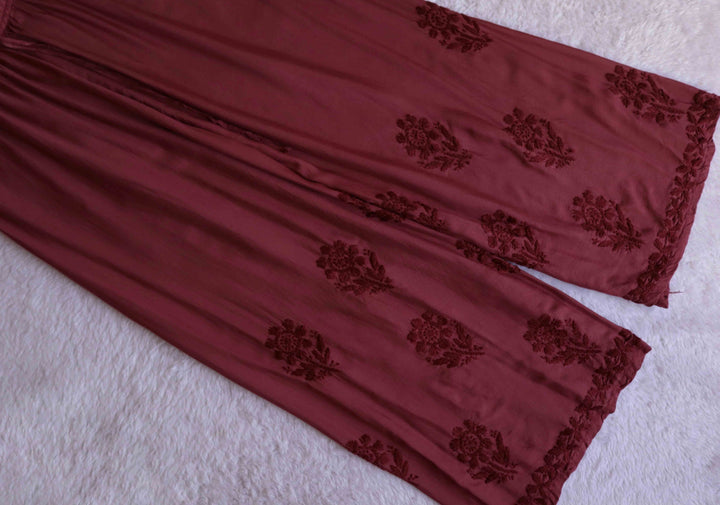 Nazakat Maroon 2 piece Modal set