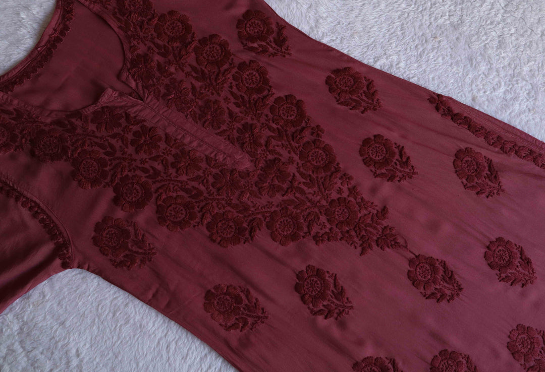 Nazakat Maroon 2 piece Modal set