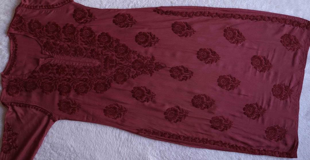 Nazakat Maroon 2 piece Modal set