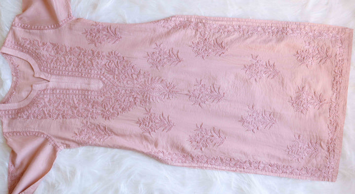 Hoor Dusty Pink Chanderi Mukaish Kurta