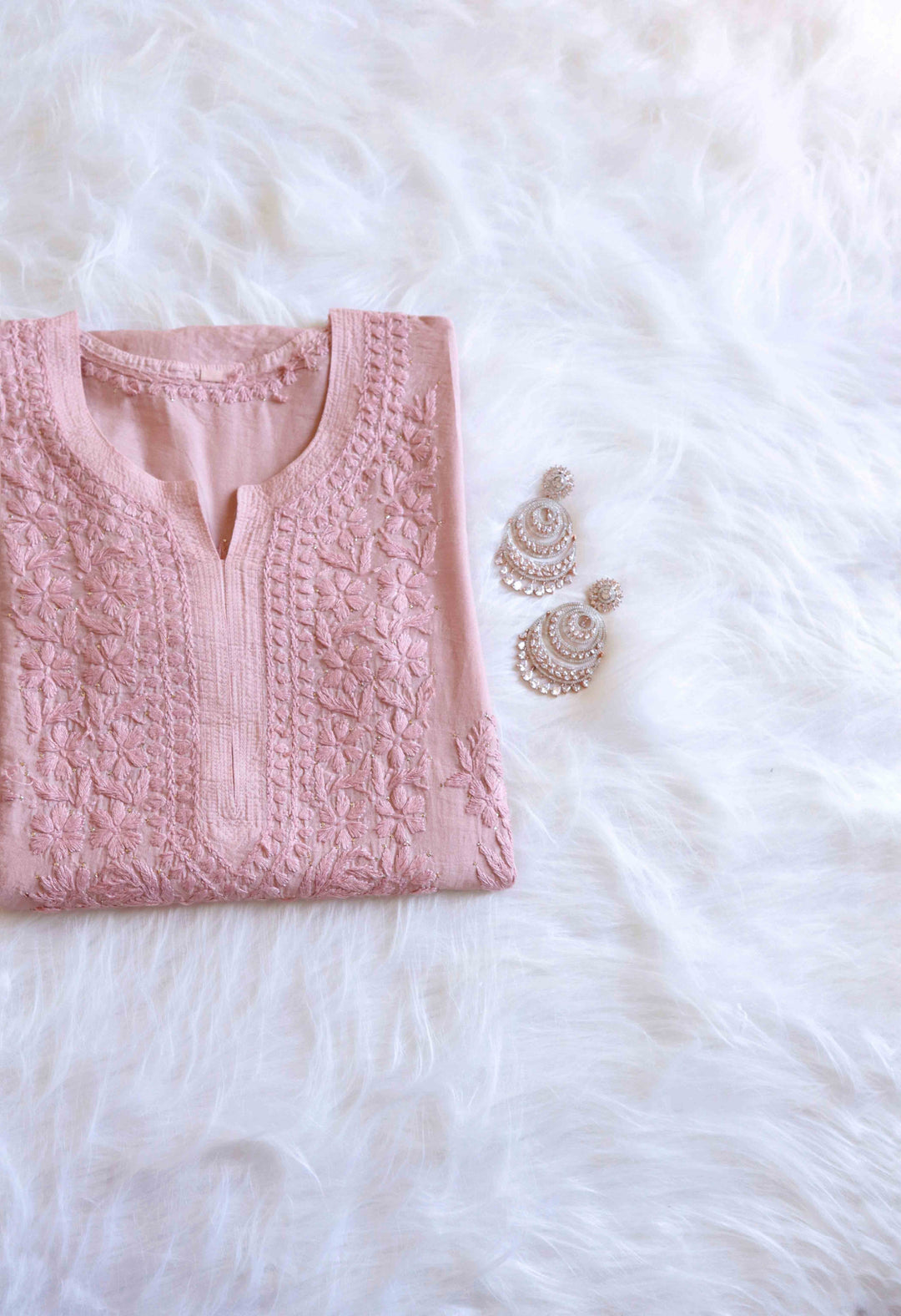 Hoor Dusty Pink Chanderi Mukaish Kurta