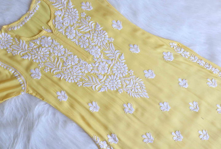 Haya Pastel Yellow Rayon Kurta Pant set